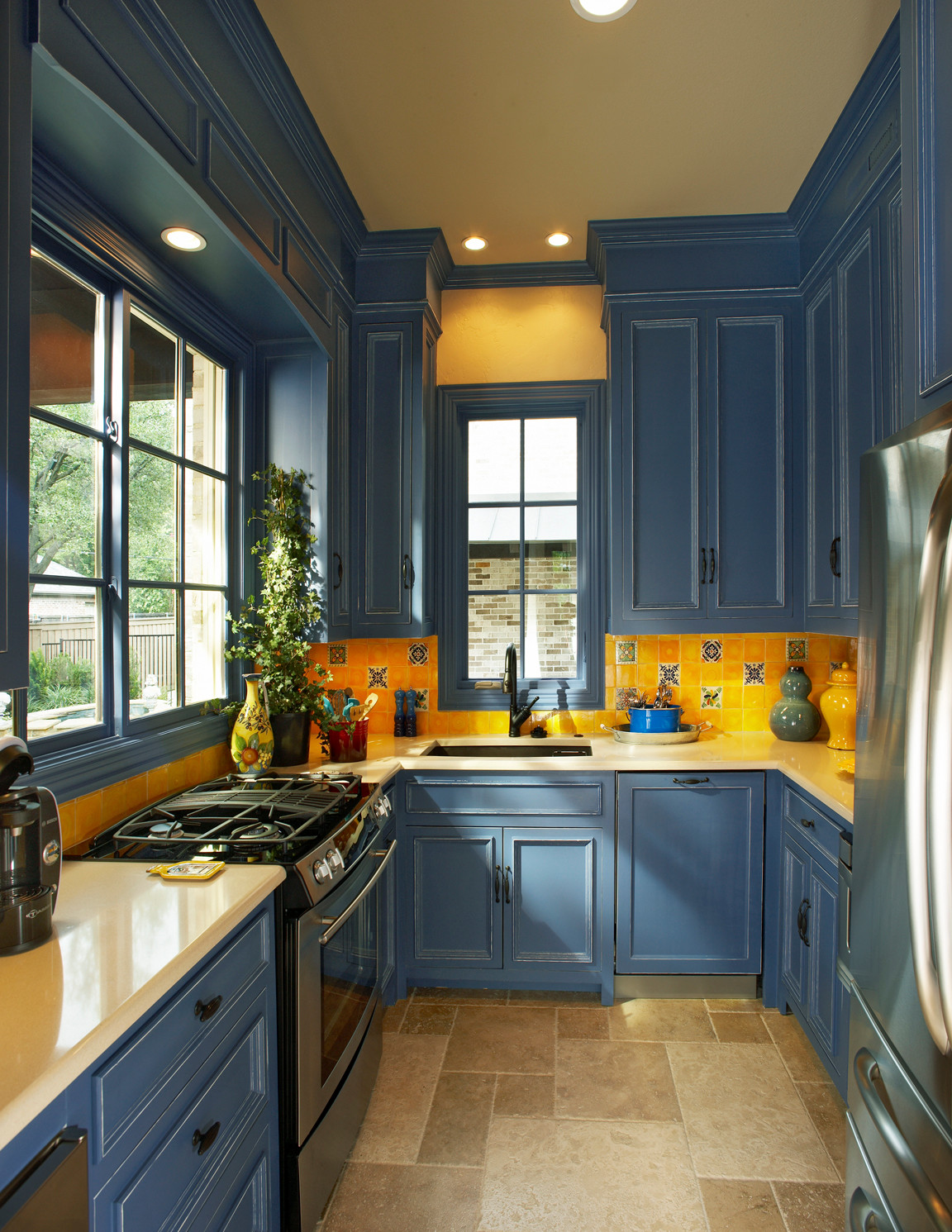 Blue And Yellow Kitchen Ideas - Image to u