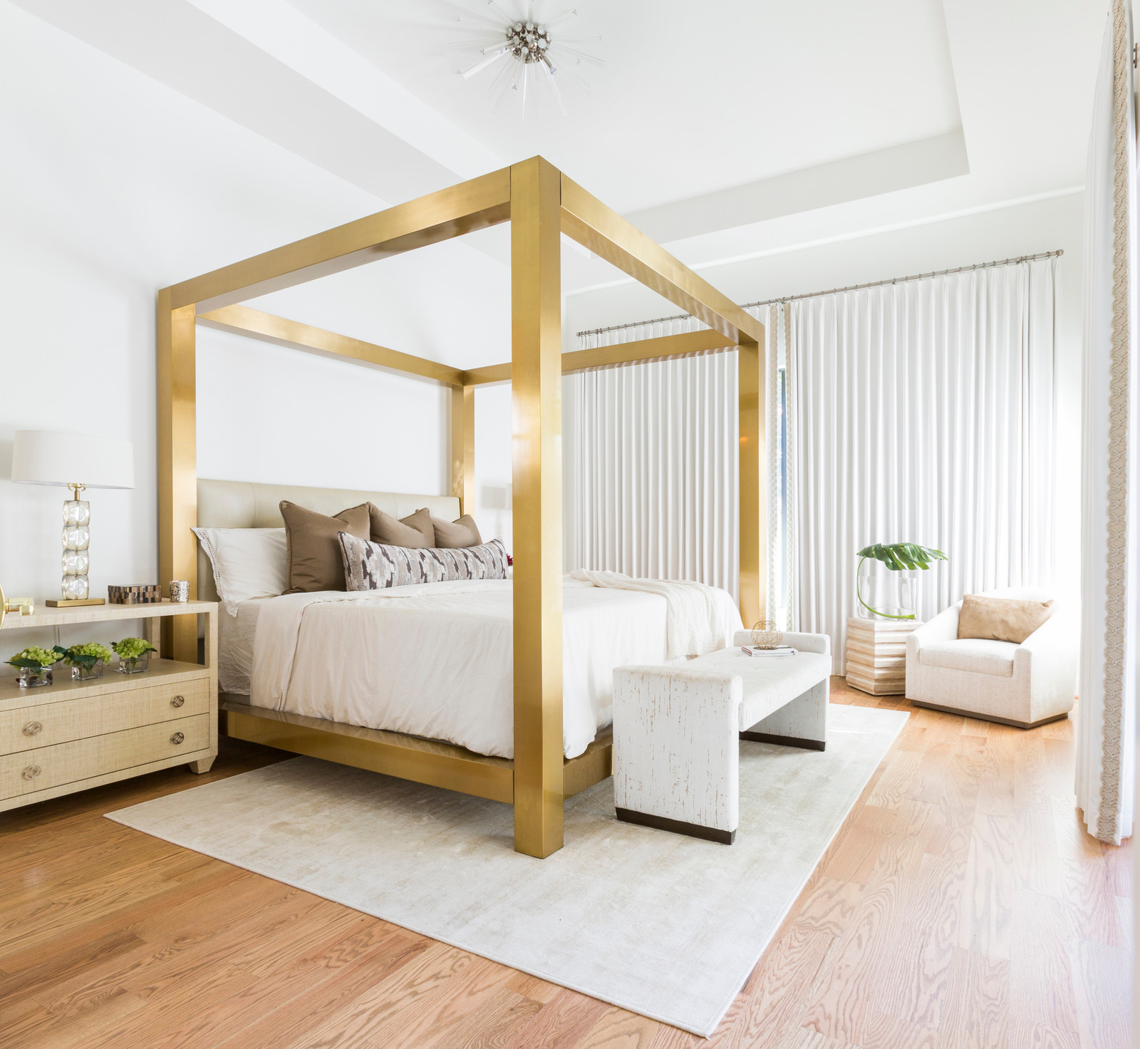 white beige and gold bedroom