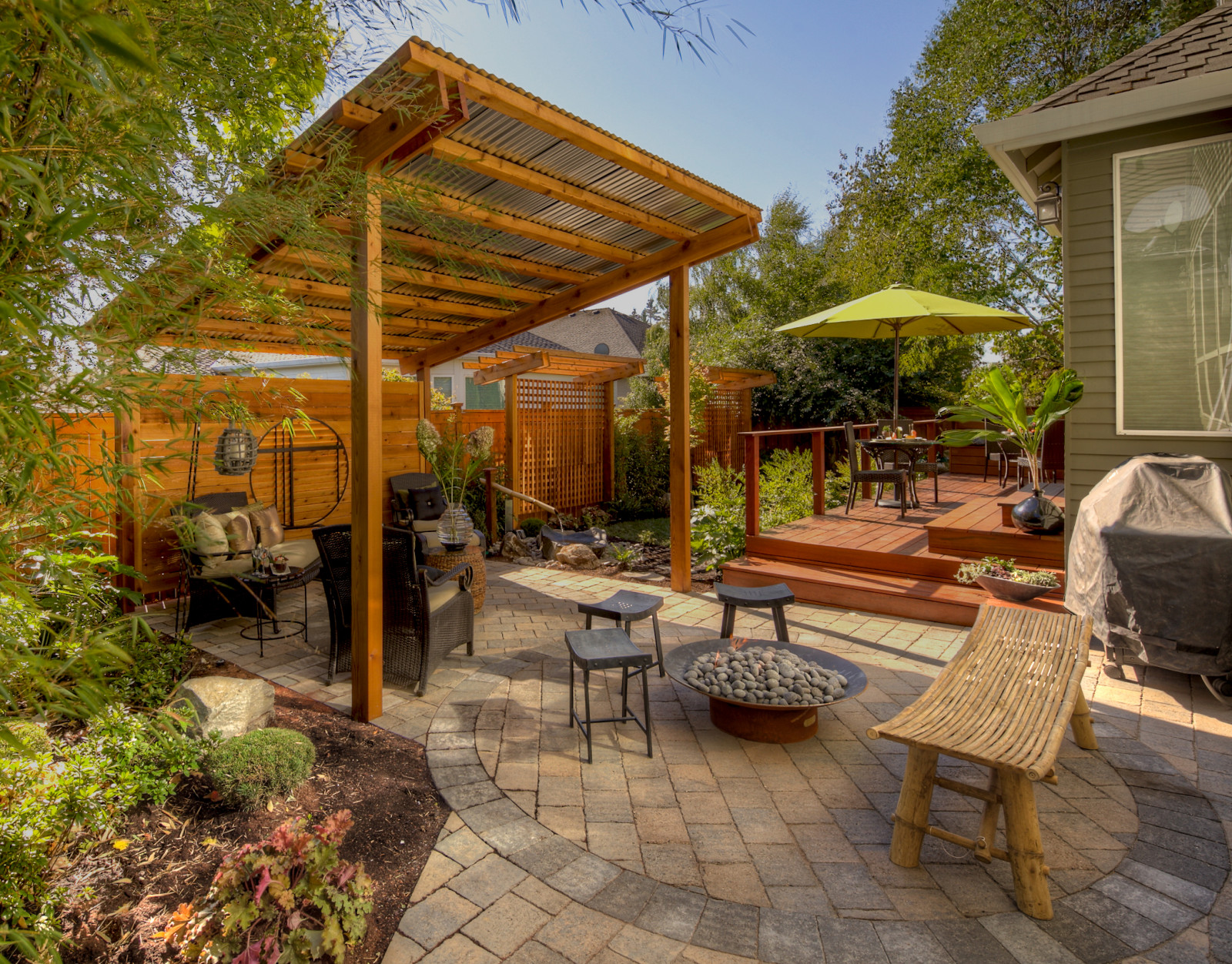 pergola with metal roof