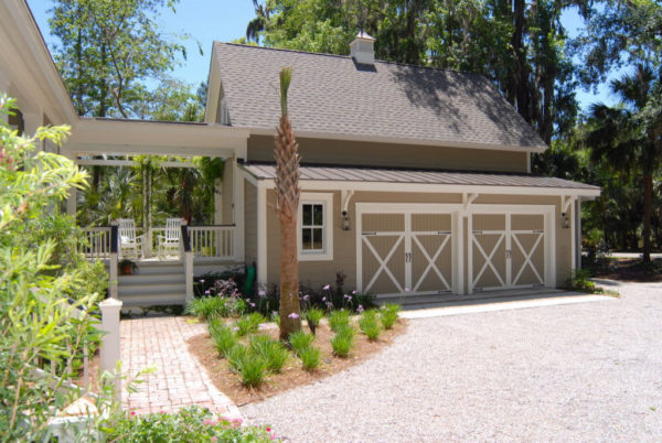 embrace country living with this detached garage design in sandbar and a gorgeous breezeway