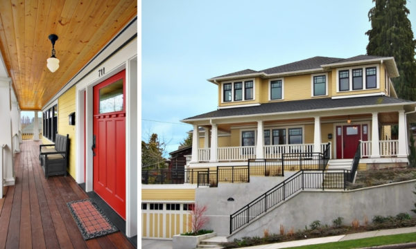 try a large red garage style front door for the ultimate craftsman inspired porch