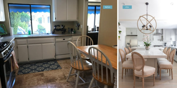 before and after : transform your kitchen and dining room into a stunning and well-lit open floor