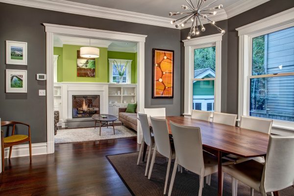 benjamin moore kendall charcoal gray walls and white trim can make a stunning contrast between rooms