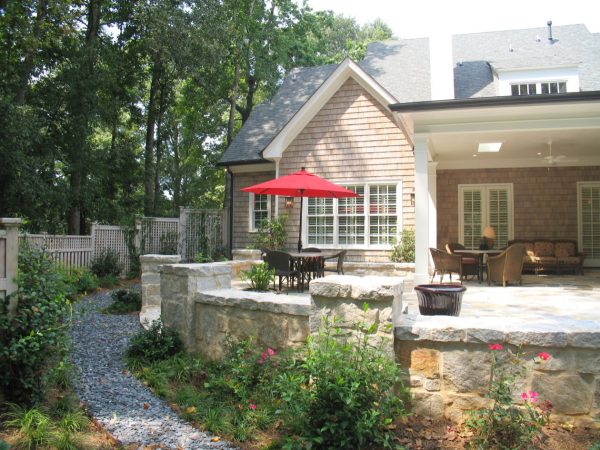 choose stone mountain granite for your retaining wall cap ideas that match the grey cedar shingles