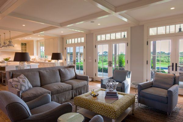 consider french doors with transom to blend the indoors and outdoors in your beach style living room