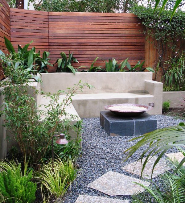 build a gorgeous small backyard with no grass but plenty of plants and elegant ipe wood slats